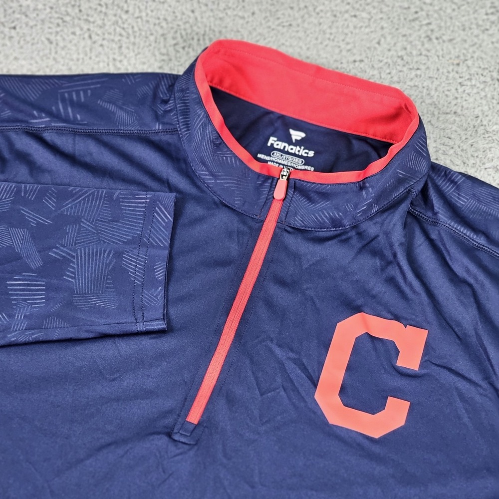 Cleveland Indians Jacket Mens 3XL MLB Baseball Long Sleeve Pullover Fanatics